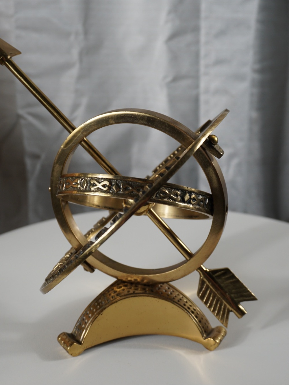 Brass Armillary Sphere Accent with Arrow